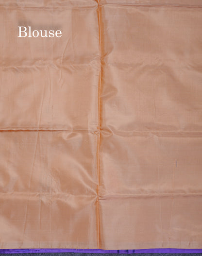 Dual Tone Violet Thread work Buttas Banana Pinth Saree (Vaazhainaar Pattu) With Contrast Sandal Blouse