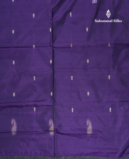 Pink Thread work Buttas Banana Pinth Saree (Vaazhainaar Pattu) With Contrast Violet Blouse