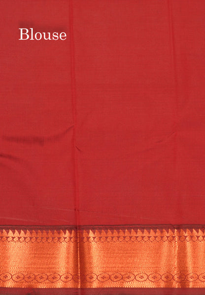 Navy Blue Colour Semi Silk Saree With Maroon Border