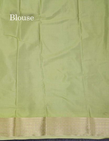 Beautiful Cream Sandal Plain Semi Mysore Silk Saree With Contrast Dark Maroon Traditional Border