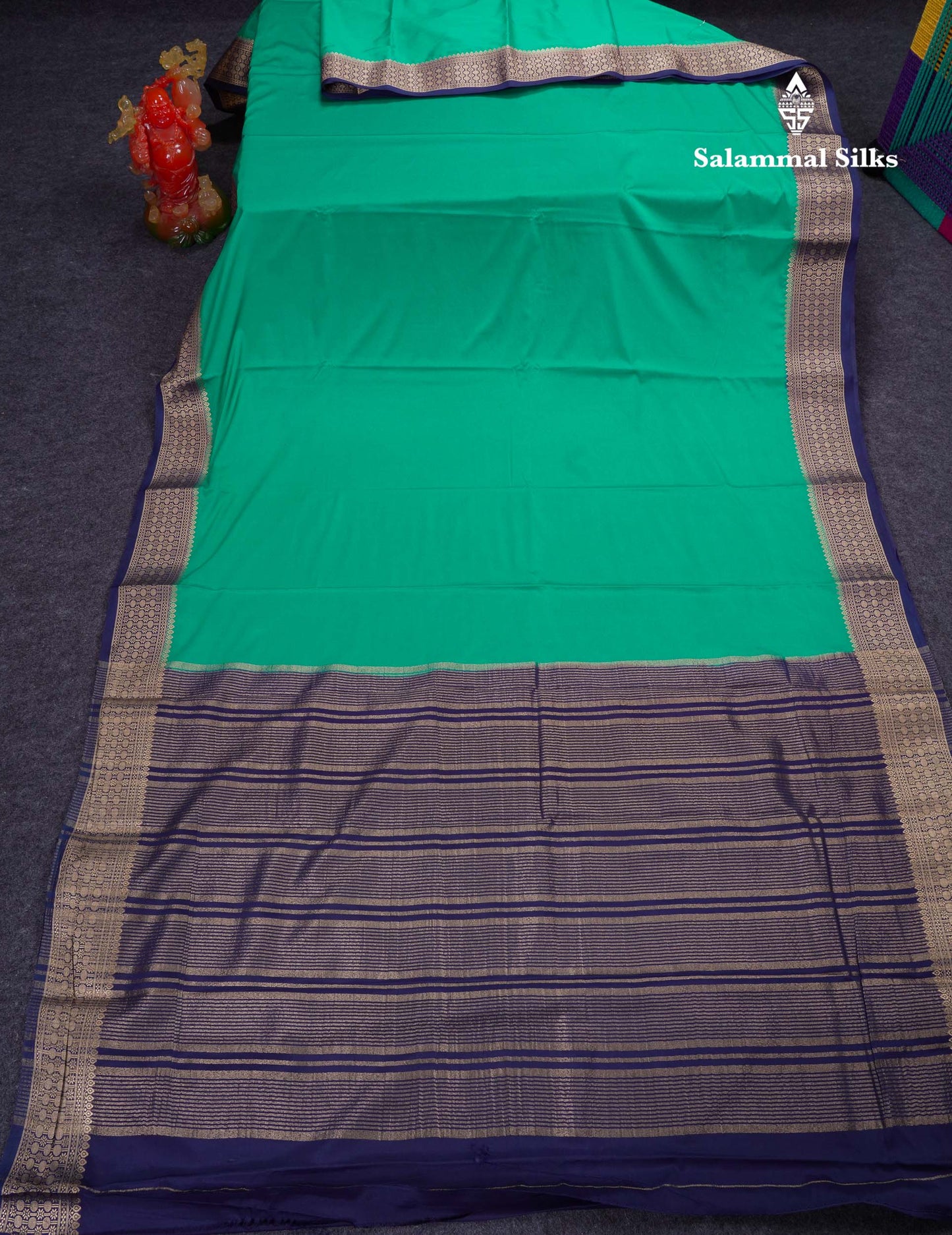 Beautiful Cream Sandal Plain Semi Mysore Silk Saree With Contrast Dark Maroon Traditional Border
