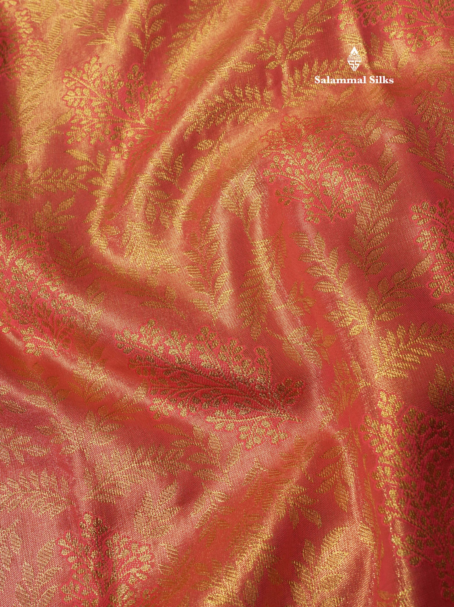 Light Brown Tissue Bridal Semi Silk Saree With Contrast Purple Border