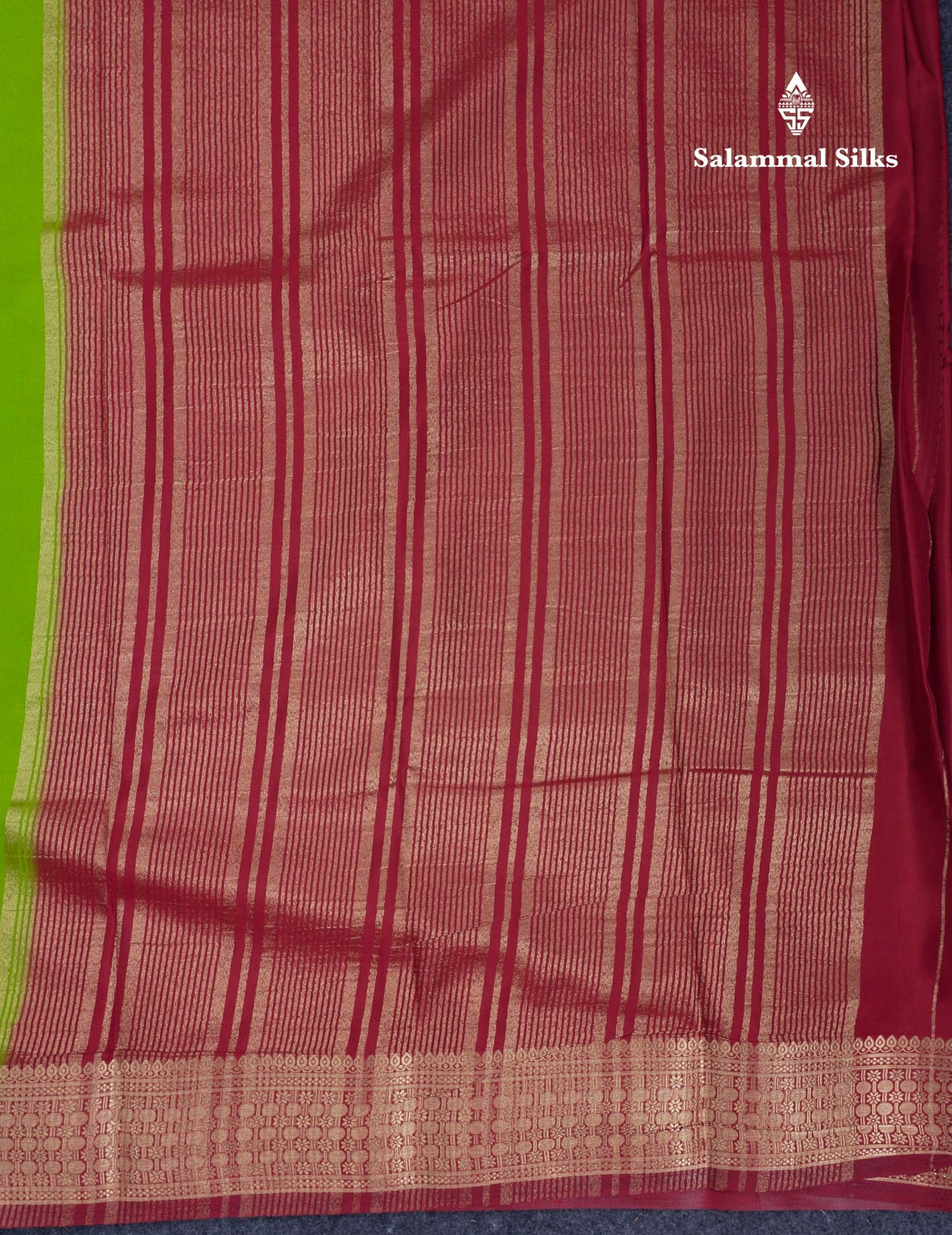 Beautiful Cream Sandal Plain Semi Mysore Silk Saree With Contrast Dark Maroon Traditional Border