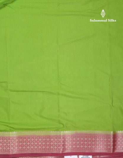 Beautiful Cream Sandal Plain Semi Mysore Silk Saree With Contrast Dark Maroon Traditional Border