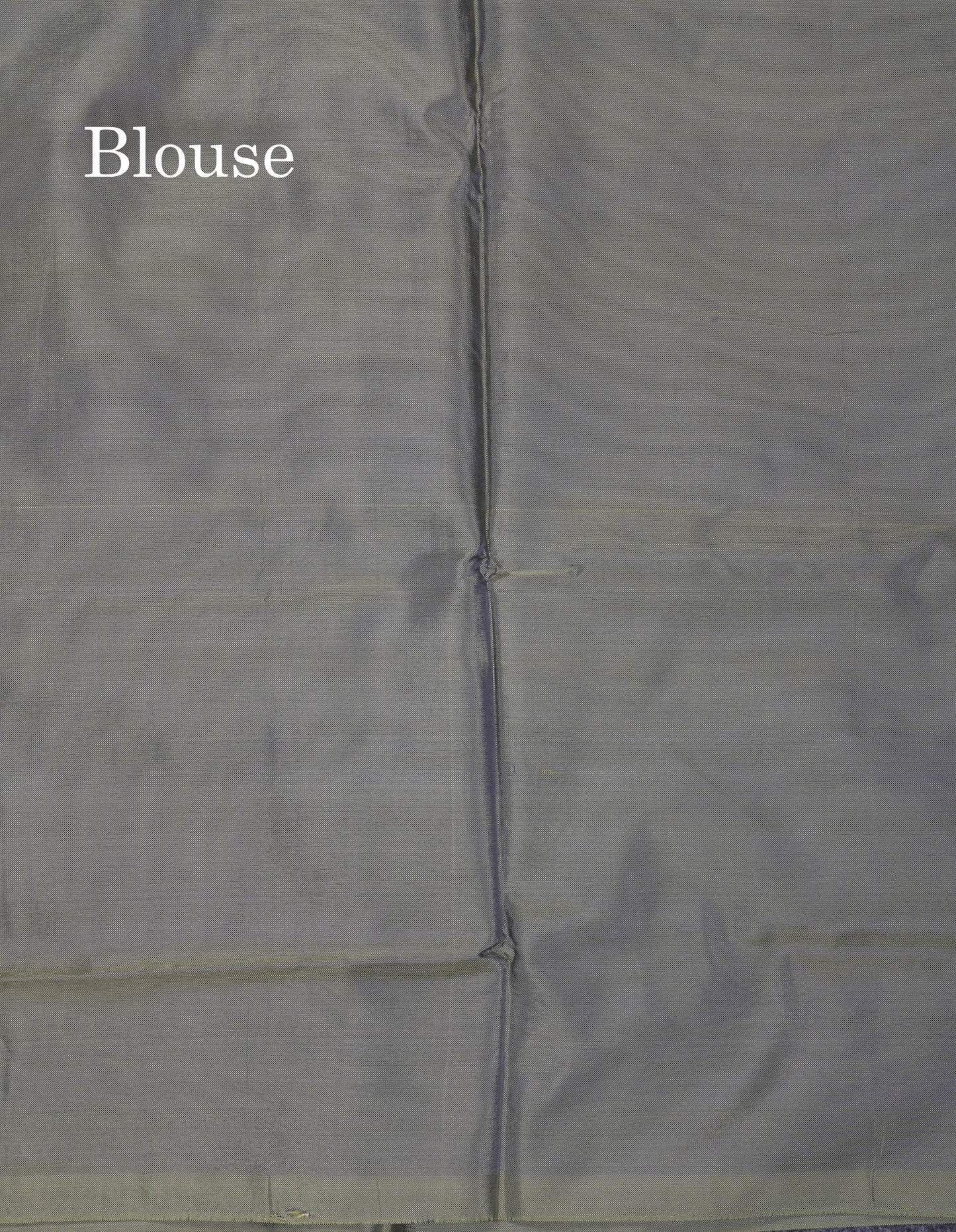 Peach Thread work Buttas Banana Pinth Saree (Vaazhainaar Pattu) With Contrast Grey Blouse