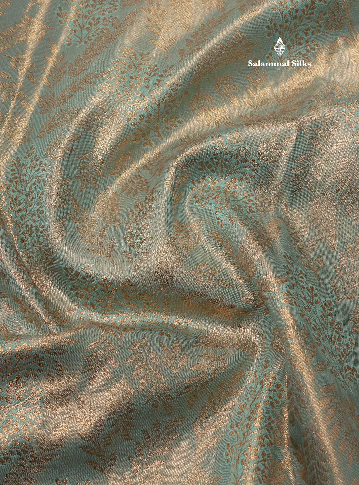 Light Brown Tissue Bridal Semi Silk Saree With Contrast Purple Border