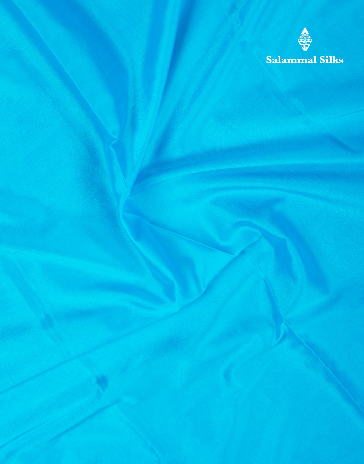 Beautiful Light Ramar Blue Plain Semi Mysore Silk Saree With Contrast Navy Blue Traditional Small Border