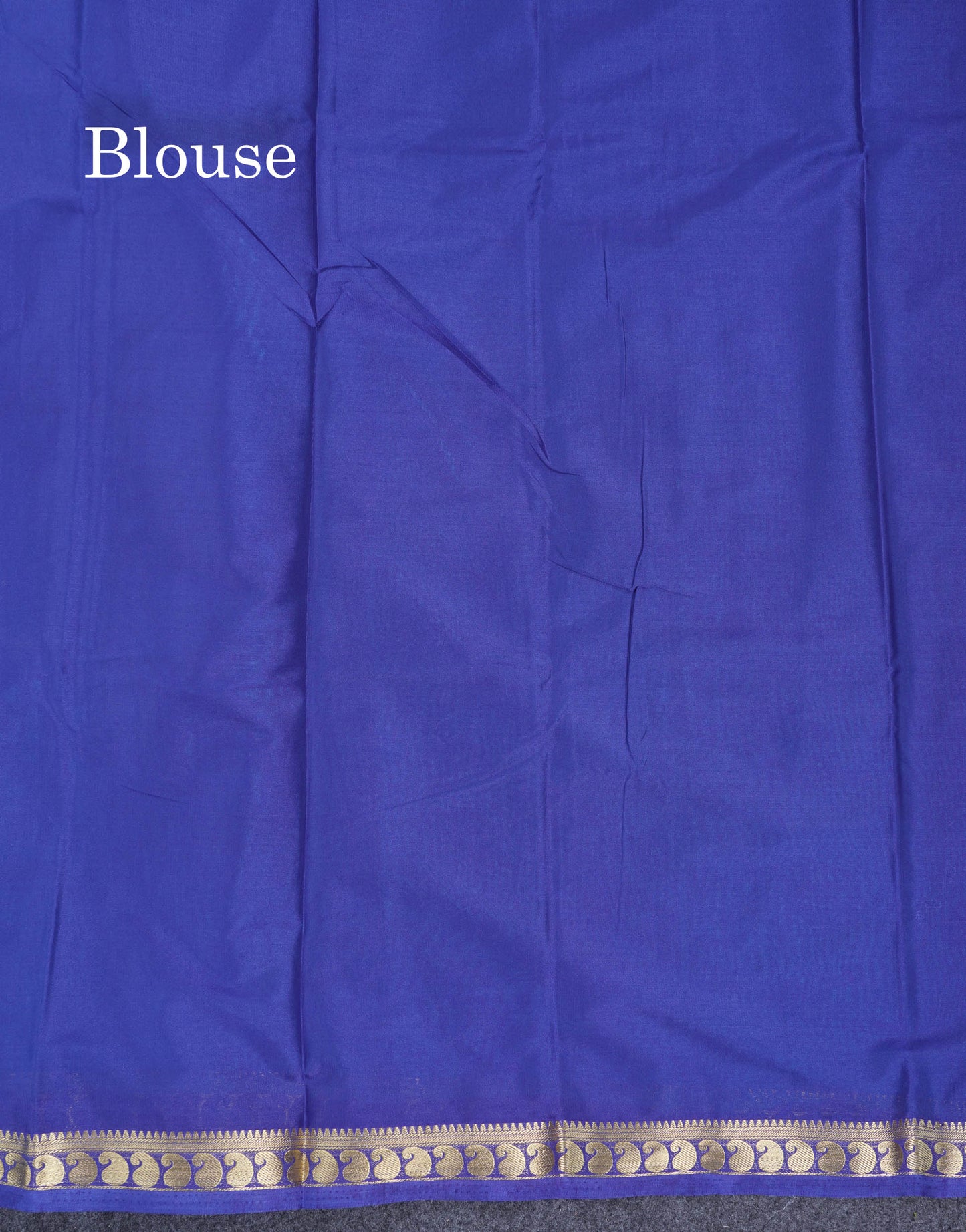 Beautiful Light Ramar Blue Plain Semi Mysore Silk Saree With Contrast Navy Blue Traditional Small Border