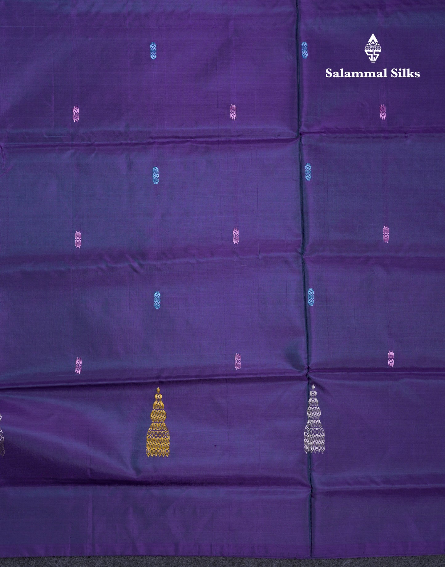 Pastel Blue Thread work Buttas Banana Pinth Saree (Vaazhainaar Pattu) With Contrast Baby Pink Blouse