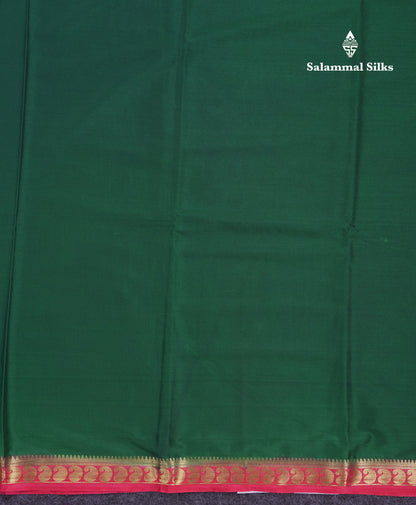Beautiful Light Ramar Blue Plain Semi Mysore Silk Saree With Contrast Navy Blue Traditional Small Border
