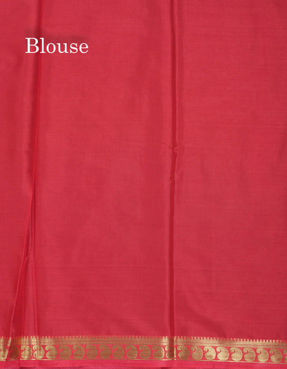 Beautiful Light Ramar Blue Plain Semi Mysore Silk Saree With Contrast Navy Blue Traditional Small Border