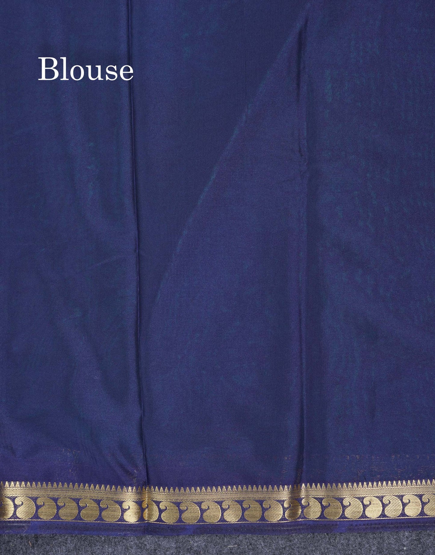Beautiful Light Ramar Blue Plain Semi Mysore Silk Saree With Contrast Navy Blue Traditional Small Border