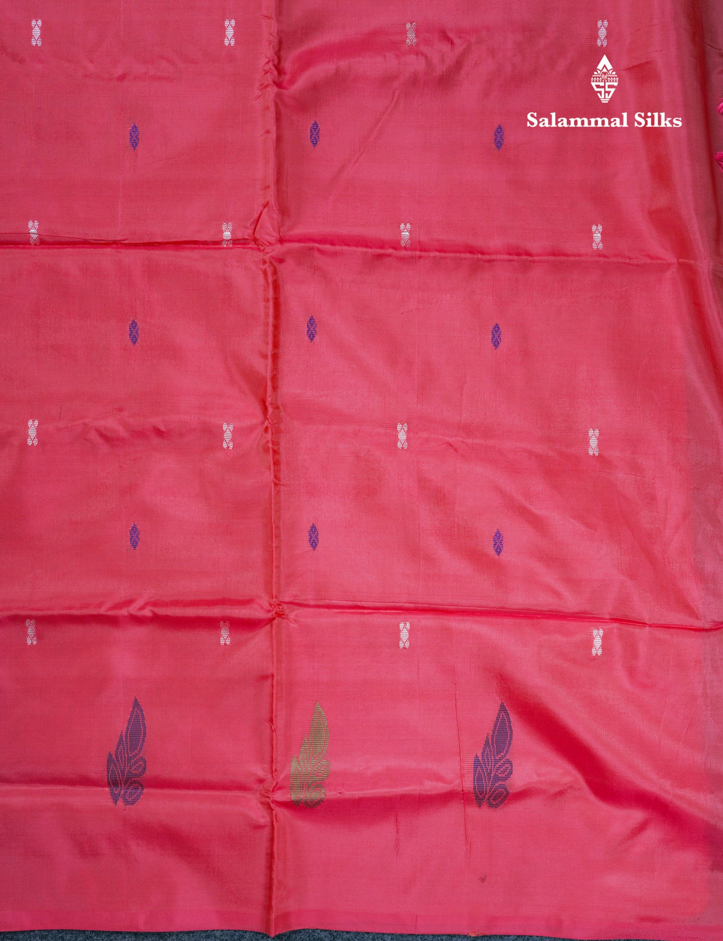 Olive Green Thread work Buttas Banana Pinth Saree (Vaazhainaar Pattu) With Contrast Pink Blouse