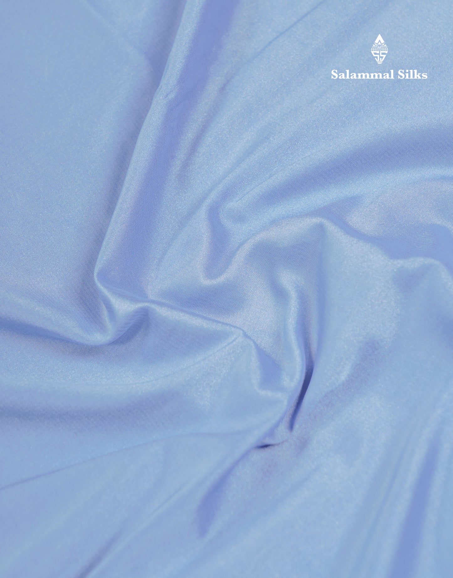 Beautiful Light Ramar Blue Plain Semi Mysore Silk Saree With Contrast Navy Blue Traditional Small Border
