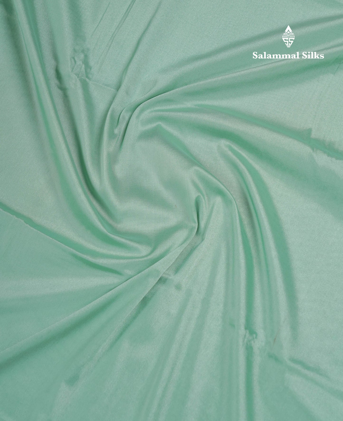 Beautiful Light Ramar Blue Plain Semi Mysore Silk Saree With Contrast Navy Blue Traditional Small Border