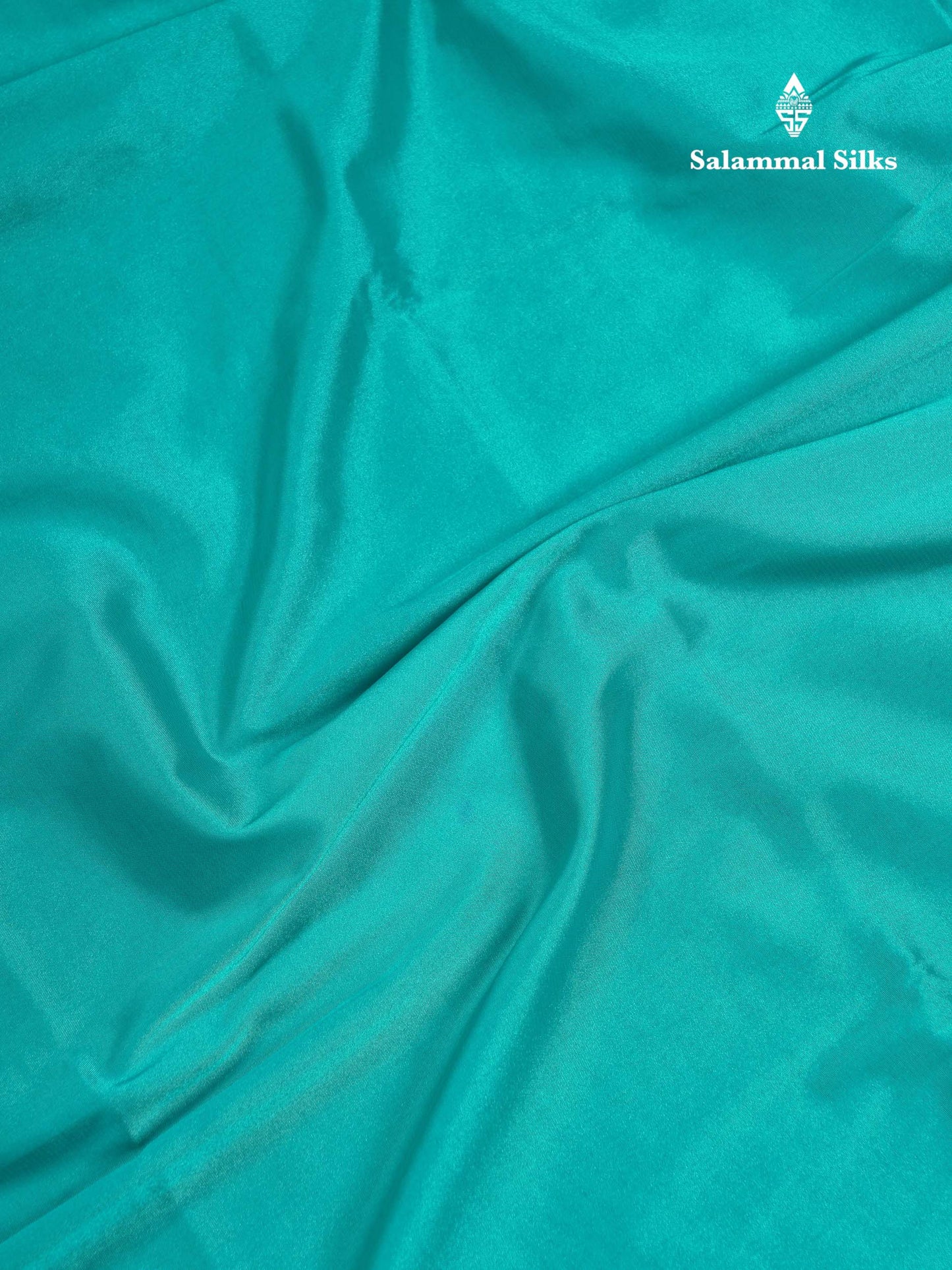Beautiful Light Ramar Blue Plain Semi Mysore Silk Saree With Contrast Navy Blue Traditional Small Border