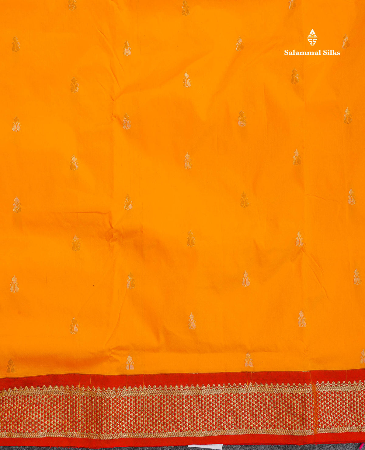 Semi Silk Saree - Mango Yellow Colour Body Zari Butta With Maroon Border | 9.5 Yards