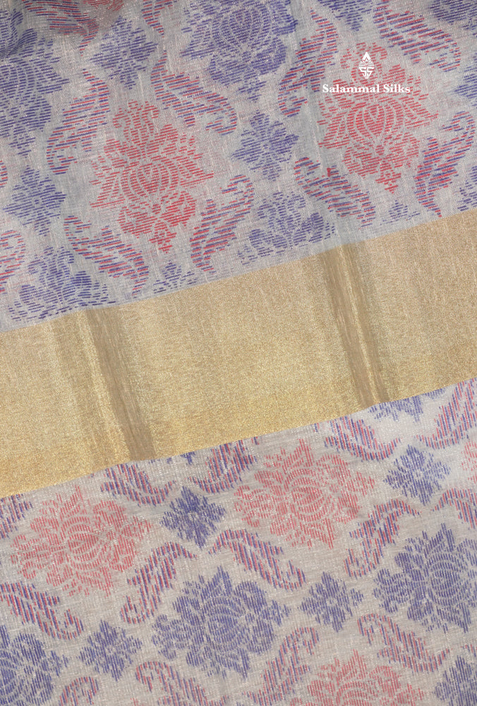 Multicolour Colour Tissue Kota Cotton Printed Saree With Brown Border