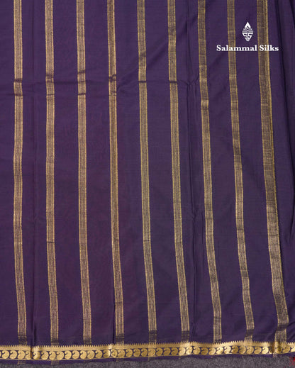 Beautiful Light Ramar Blue Plain Semi Mysore Silk Saree With Contrast Navy Blue Traditional Small Border