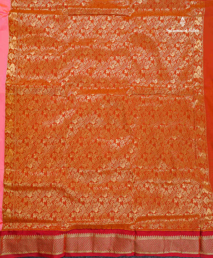Semi Silk Saree - Mango Yellow Colour Body Zari Butta With Maroon Border | 9.5 Yards