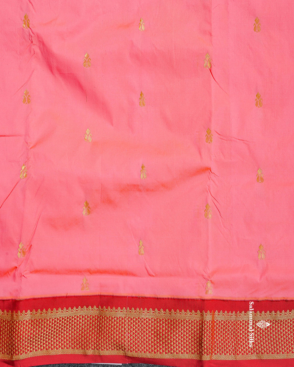 Semi Silk Saree - Mango Yellow Colour Body Zari Butta With Maroon Border | 9.5 Yards