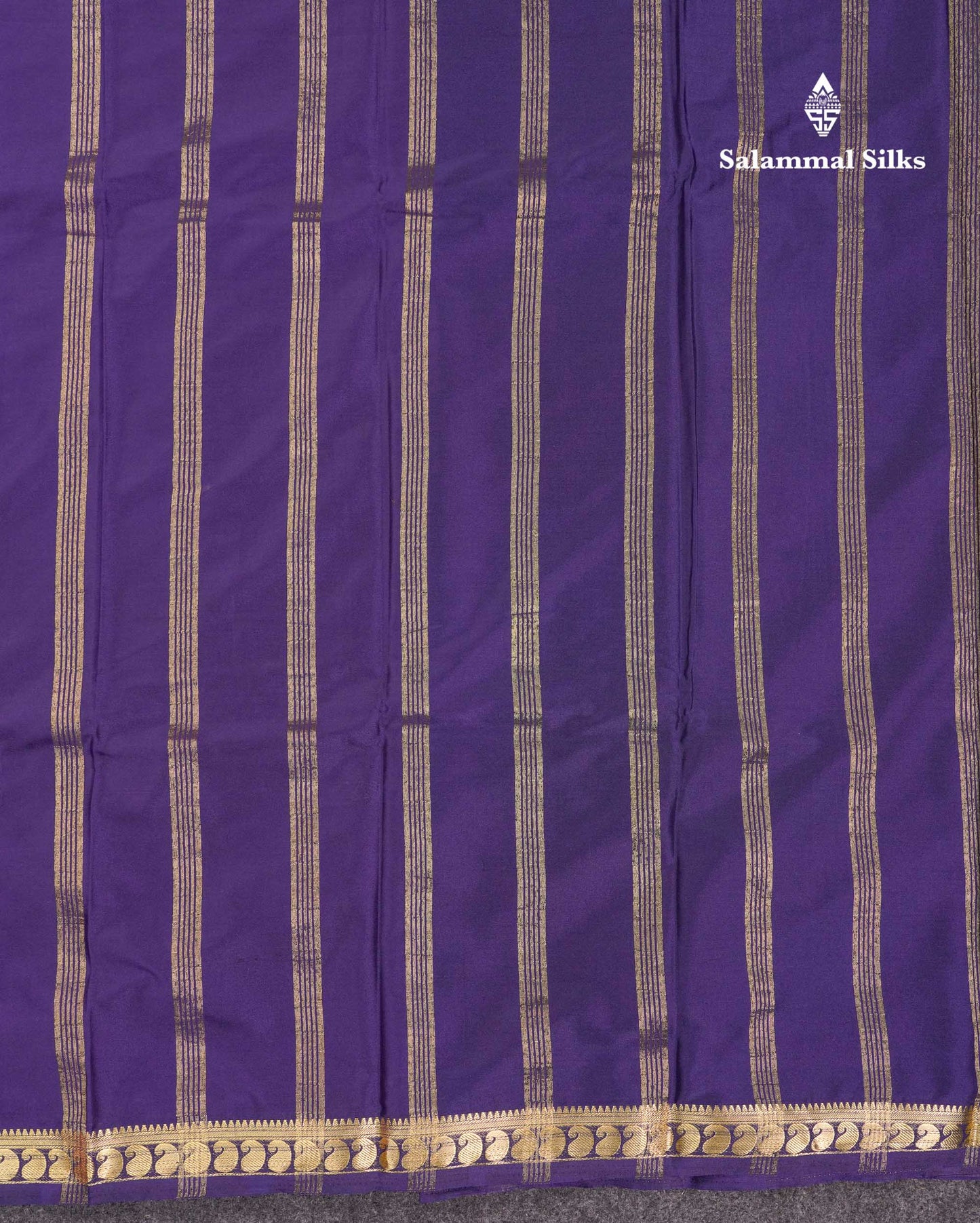 Beautiful Light Ramar Blue Plain Semi Mysore Silk Saree With Contrast Navy Blue Traditional Small Border