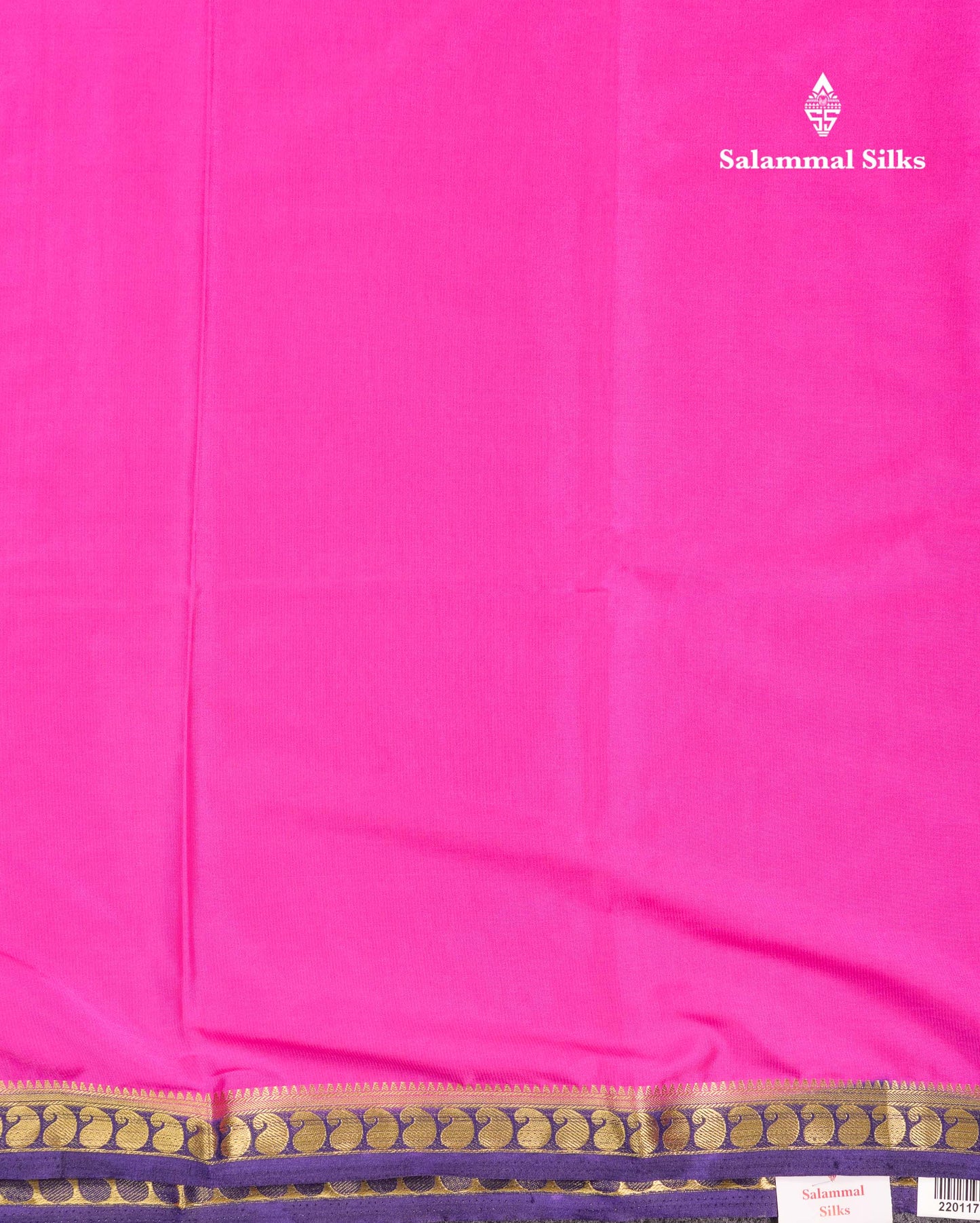 Beautiful Light Ramar Blue Plain Semi Mysore Silk Saree With Contrast Navy Blue Traditional Small Border
