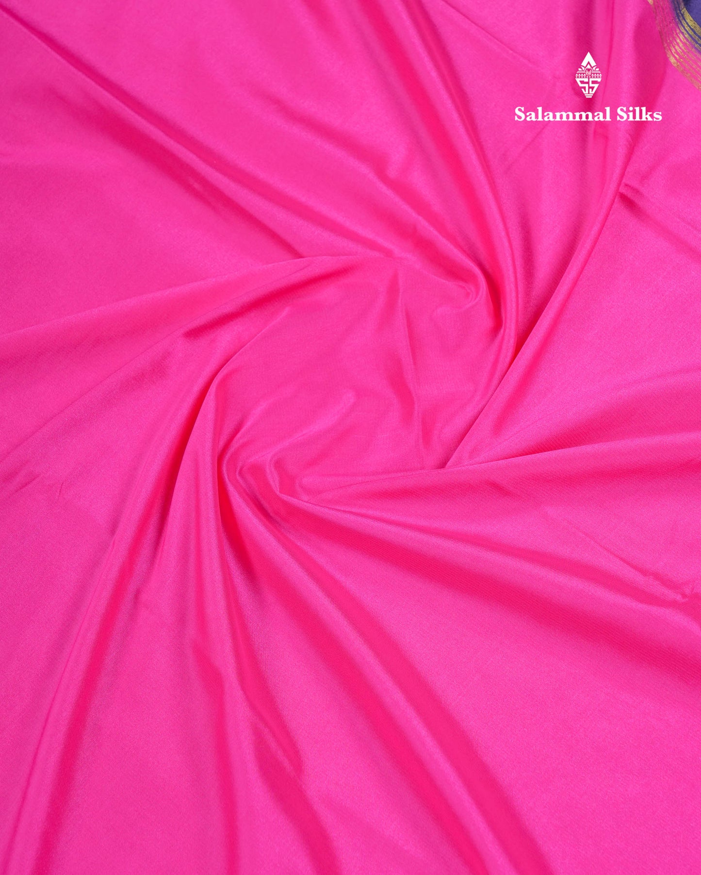 Beautiful Light Ramar Blue Plain Semi Mysore Silk Saree With Contrast Navy Blue Traditional Small Border