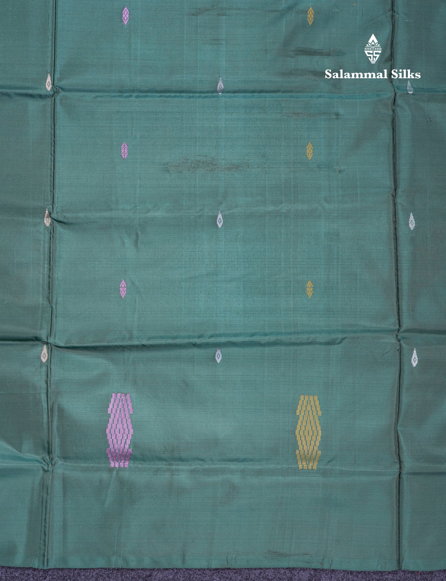Green Shade Thread work Buttas Banana Pinth Saree (Vaazhainaar Pattu) With Contrast Baby Pink Blouse