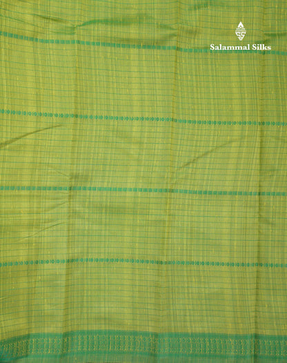 Beautiful Manthulir Green Jute Cotton Mix Fancy Saree With Traditional Small Border