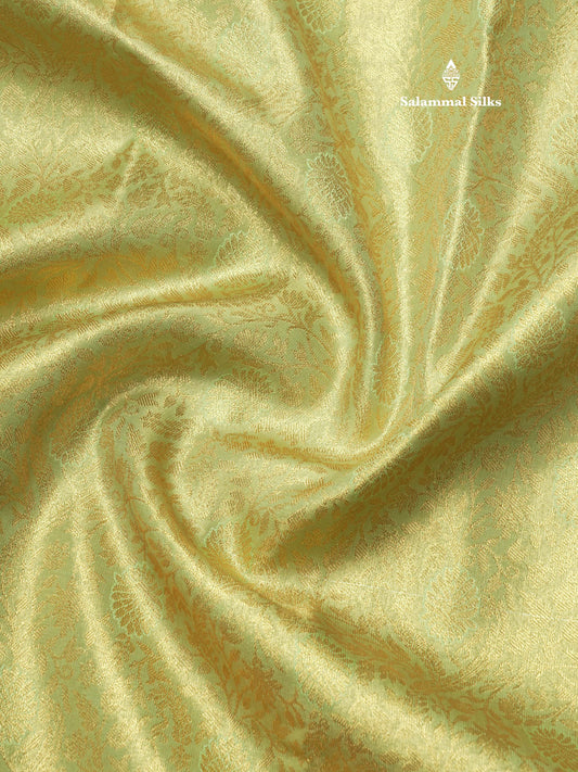 Light Elaichi Green Tissue Bridal Semi Silk Saree With Contrast Pink Border