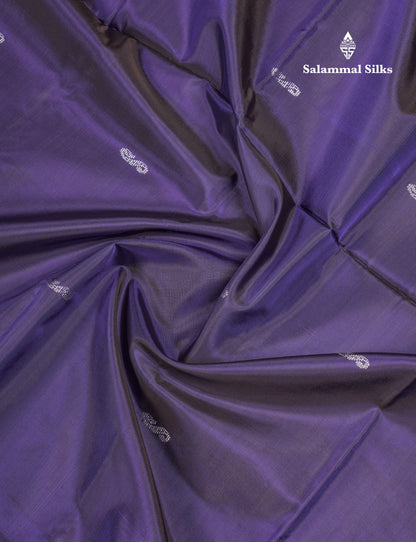 Violet Thread work Buttas Banana Pinth Saree (Vaazhainaar Pattu) With Contrast Pink Blouse