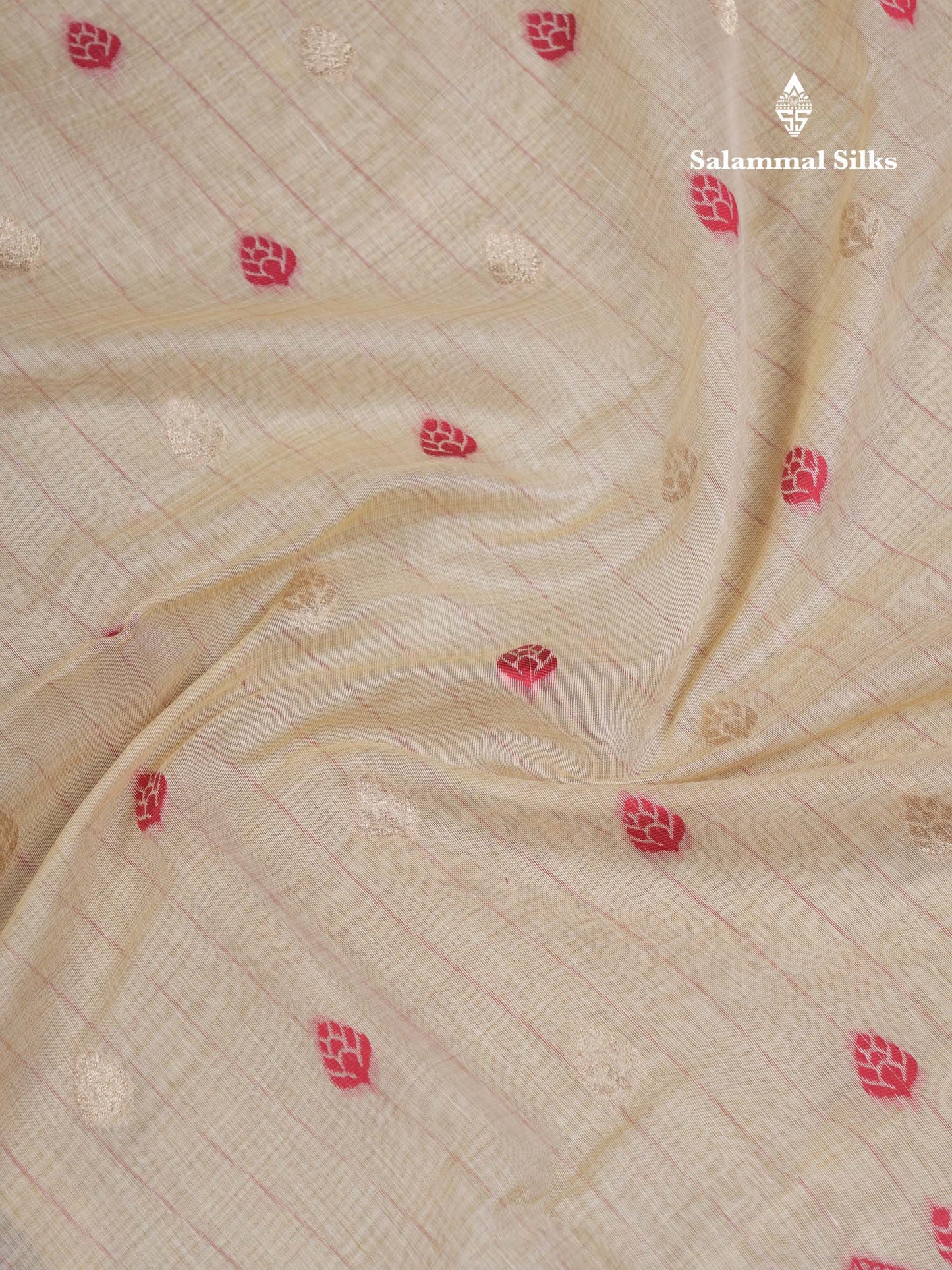 Beautiful Cream Sandal Cotton Mix Saree With Contrast Ramar Blue Fancy Border