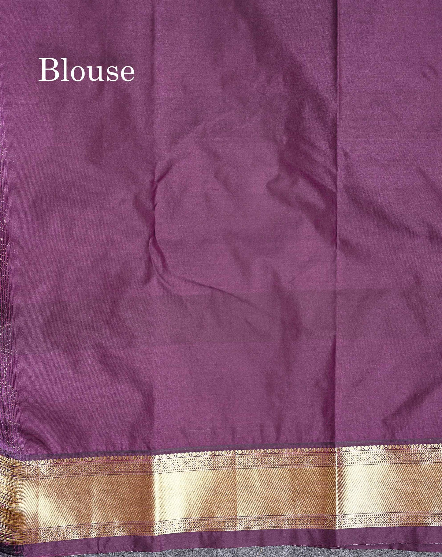 Semi Silk Saree - Paalum Pazham Checks With Traditional Buttas & Dark Purple Border