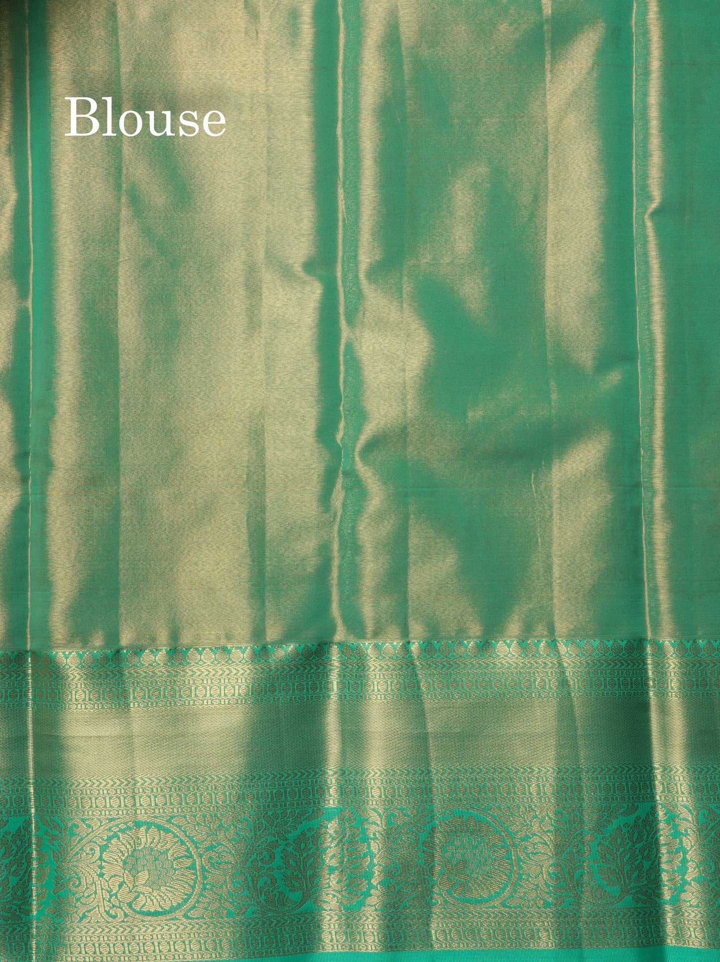 Light Chocolate Tissue Bridal Semi Silk Saree With Contrast Sapphire Green Border