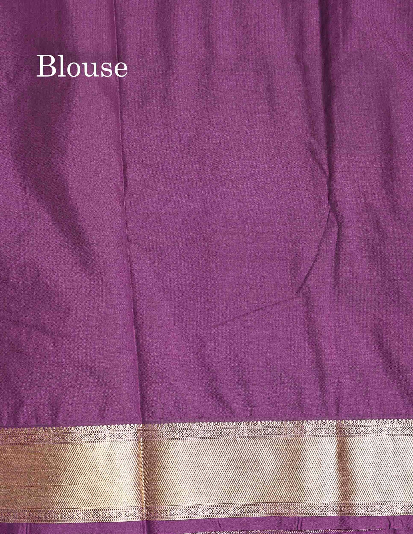 Semi Silk Saree - Paalum Pazham Checks With Traditional Buttas & Dark Purple Border
