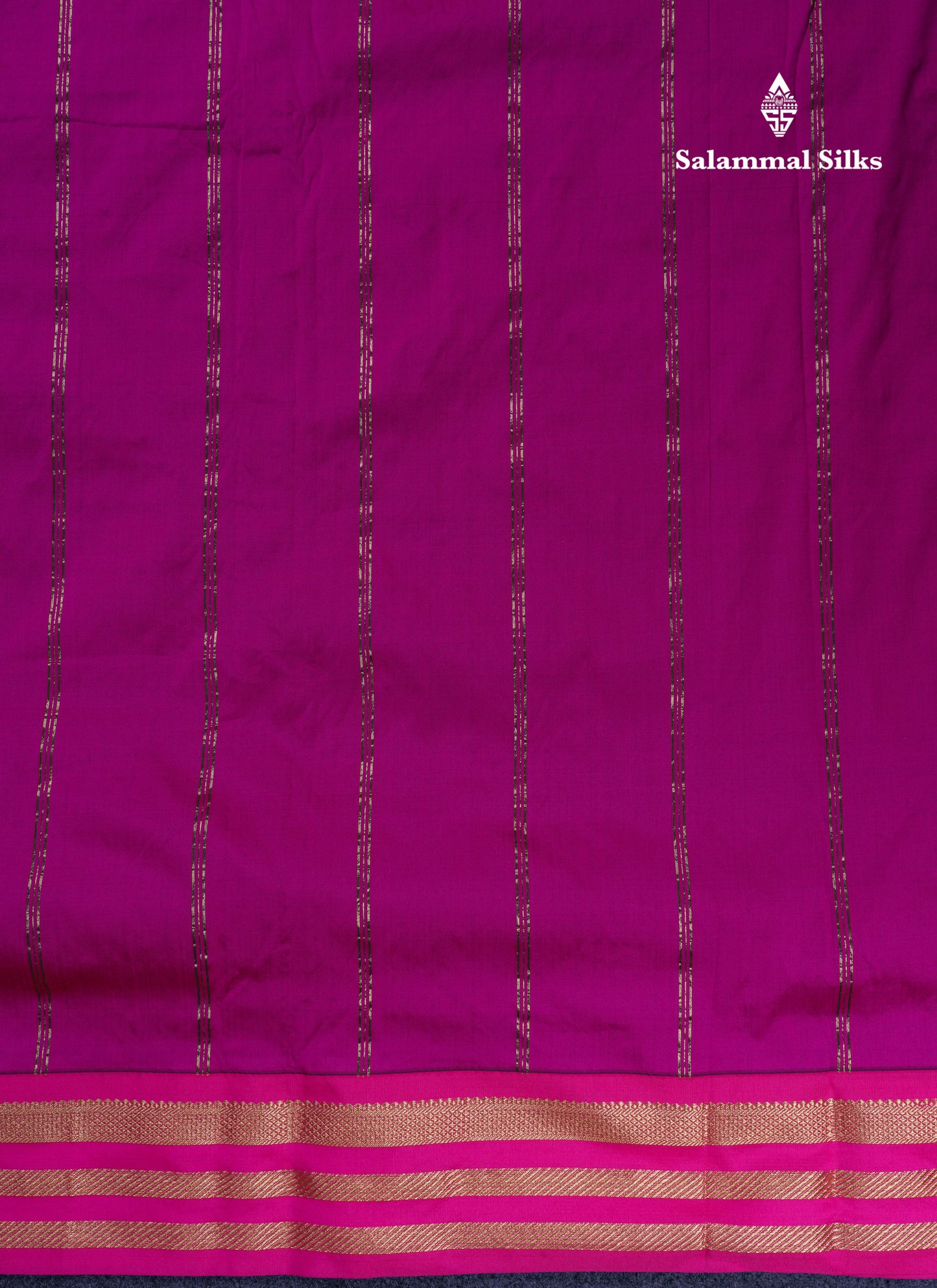 9.5 Yards Semi Silk Saree Dual Tone Violet with Contrast Pink Traditional Border