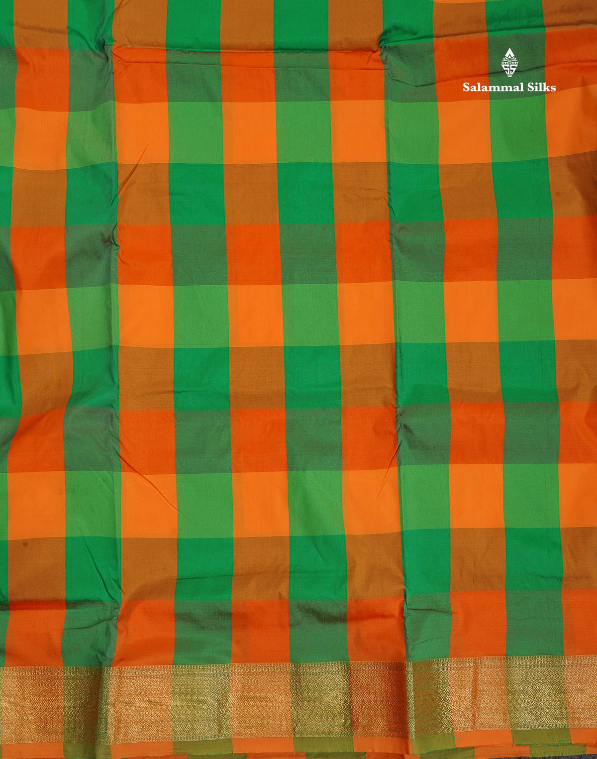 Semi Silk Saree - Paalum Pazham Checks With Traditional Border | 9.5 Yards