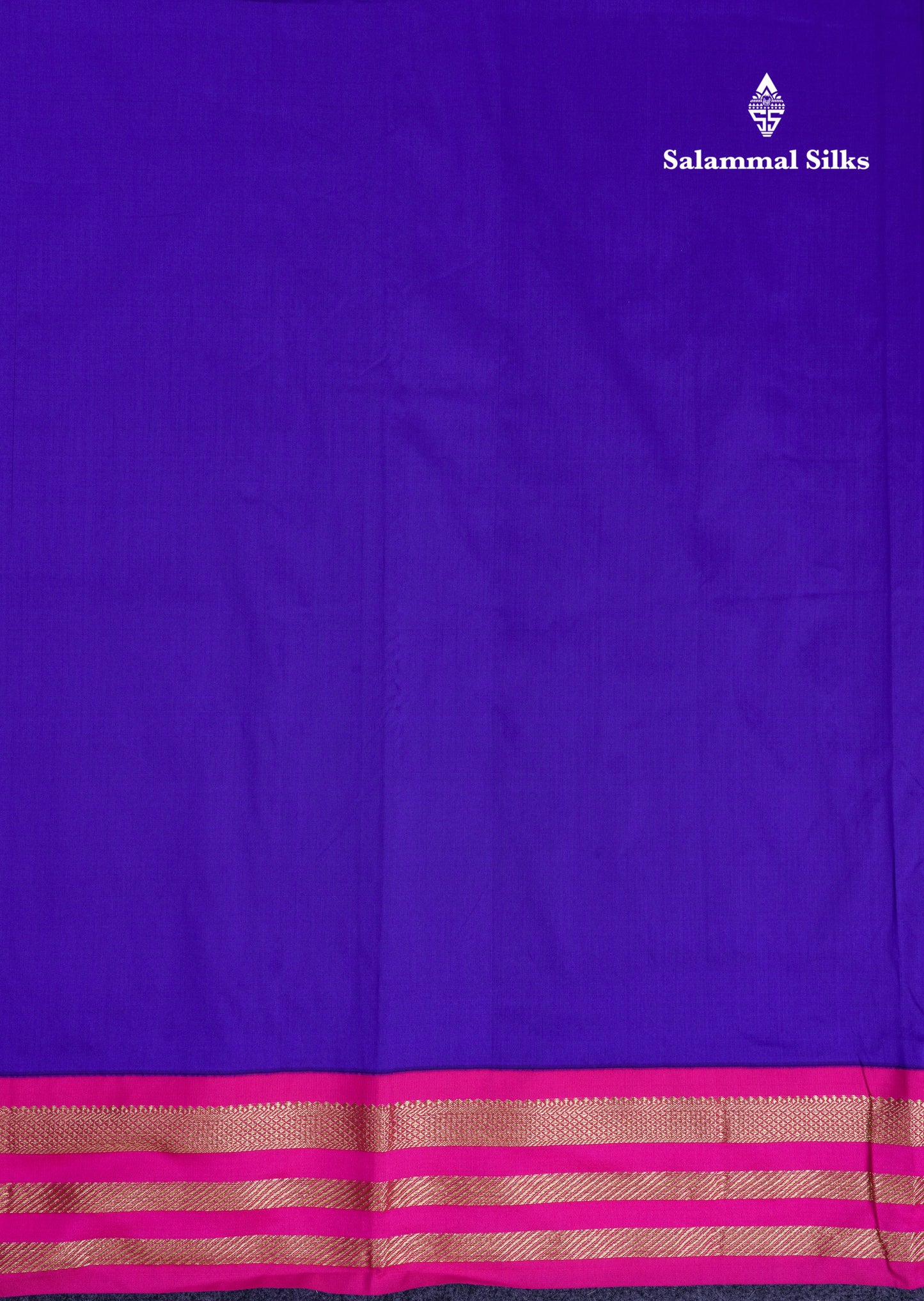 9.5 Yards Semi Silk Saree Dual Tone Violet with Contrast Pink Traditional Border