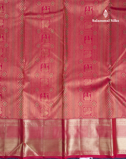 Beautiful Maroon Menakari Work Bridal Pure Kanjivaram Silk Saree With Traditional Border