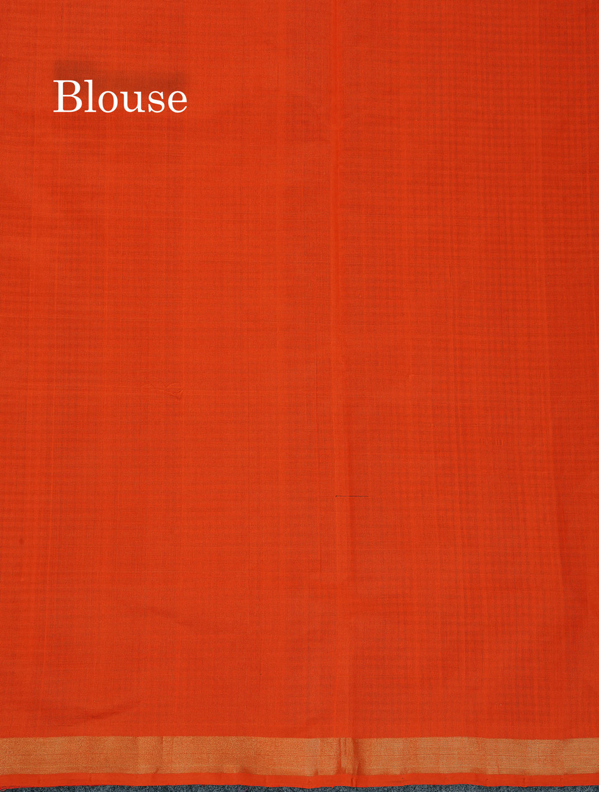 Semi Silk Cotton Saree - Dark Purple & Orange Colour Body With Tiny Checks & Small Ribbon Border