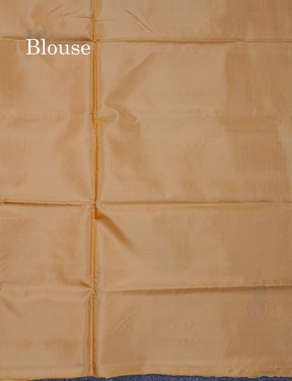 Violet Thread work Buttas Banana Pinth Saree (Vaazhainaar Pattu) With Contrast Sandal Blouse
