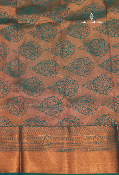 Onion Pink Colour Semi Silk Saree With Sapphire Green Border