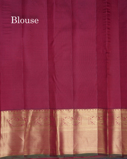 Beautiful Dark Brown Meenakari Work Bridal Pure Kanjivaram Silk Saree With Traditional Border
