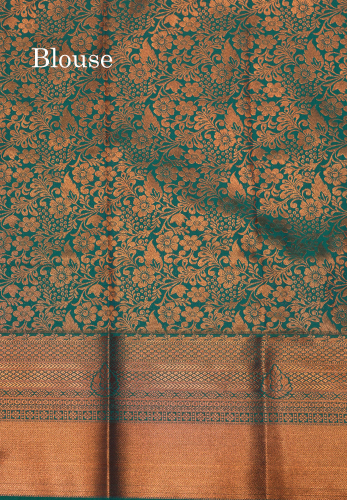 Onion Pink Colour Semi Silk Saree With Sapphire Green Border