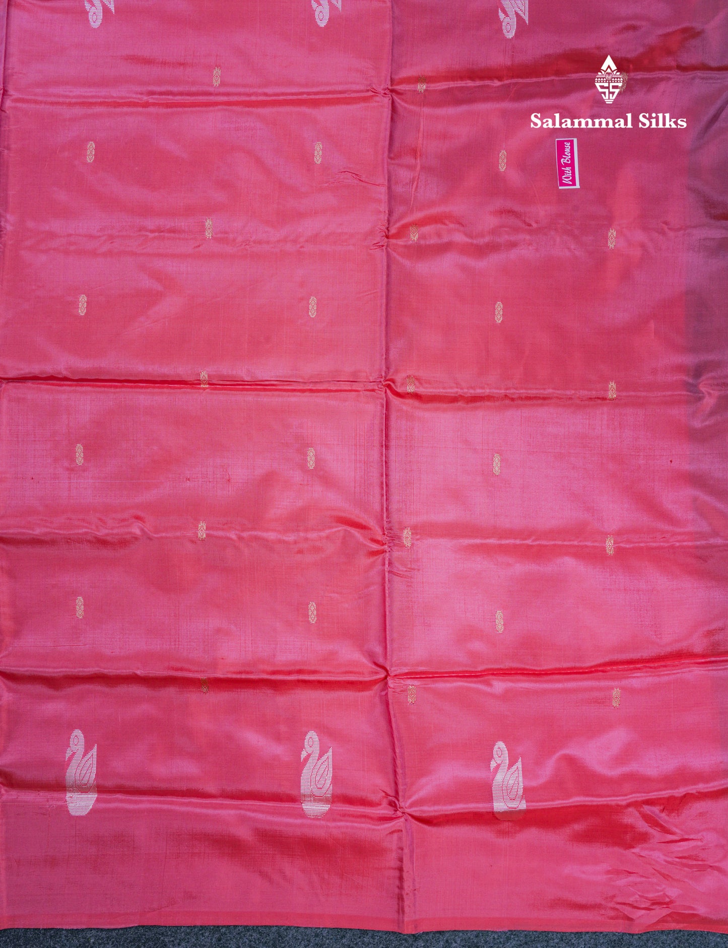Olive Green Thread work Buttas Banana Pinth Saree (Vaazhainaar Pattu) With Contrast Pink Blouse