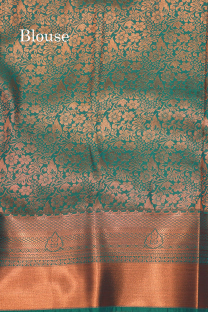 Onion Pink Colour Semi Silk Saree With Sapphire Green Border
