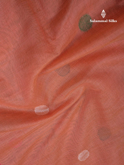 Beautiful Sapphire Green Thread Work Butta Muga Cotton Saree With Contrast Peacock Blue Blouse