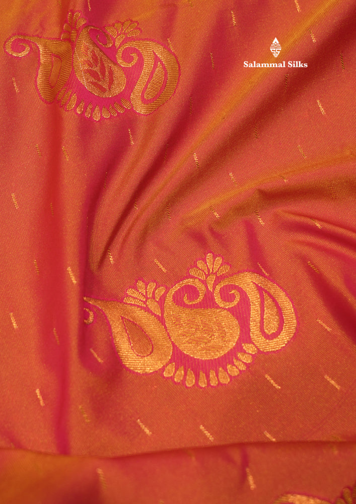 Onion Pink Colour Semi Silk Saree With Sapphire Green Border