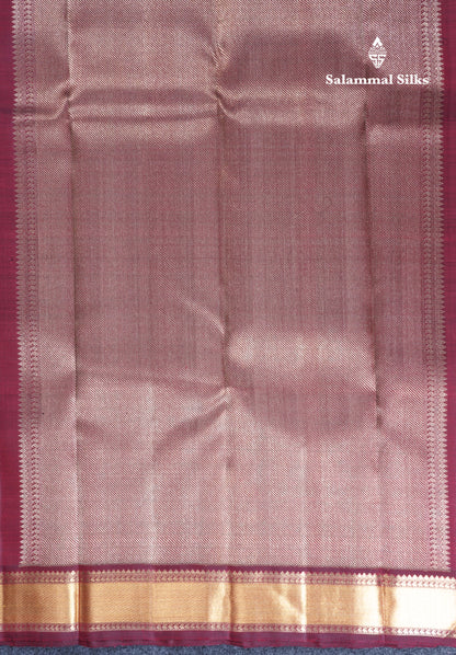 Maroon Beautiful Small Buttas Pure Kanjivaram Silk Saree Pure Zari with Self Border